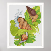 Happy Snails auf Lettuce Leaf Art
