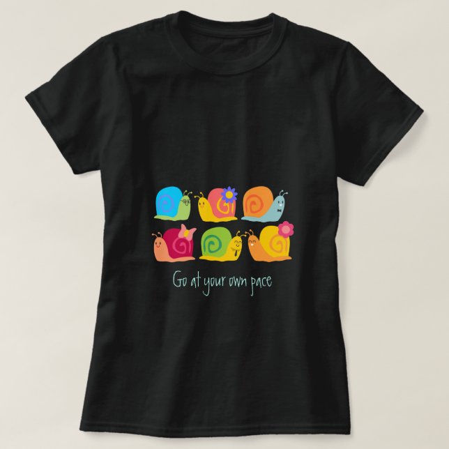 Happy snails niedliche Schnecken nach eigenem Temp T-Shirt (Design vorne)