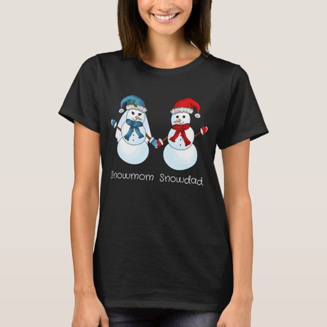 Happy Snow Pärchen, Weihnachten T-Shirt (Vorderseite)