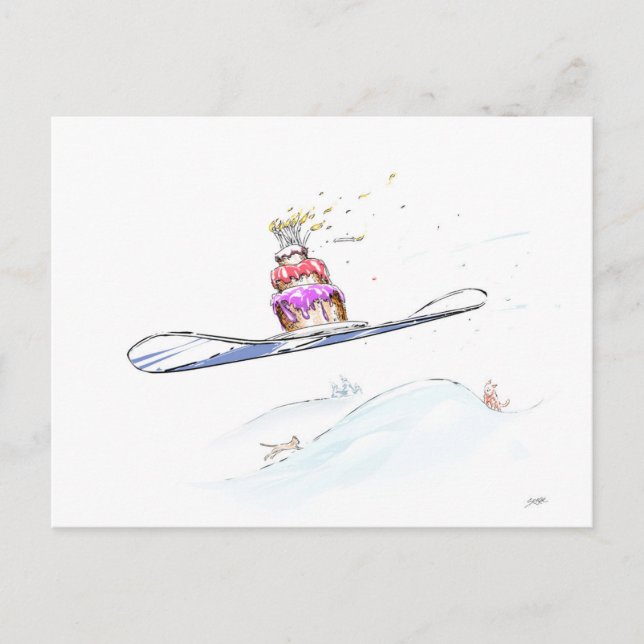 Happy Snowboarding Birthday Postkarte (Vorderseite)