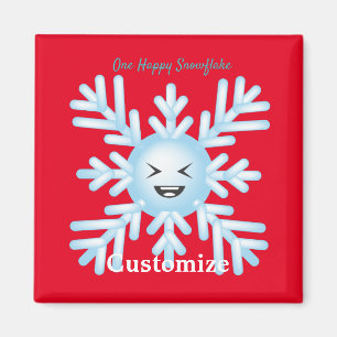 Happy Snowflake Emoticon Thunder_Cove Magnet