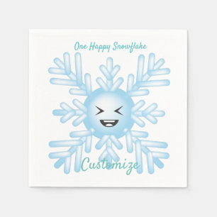 Happy Snowflake Emoticon Thunder_Cove Serviette