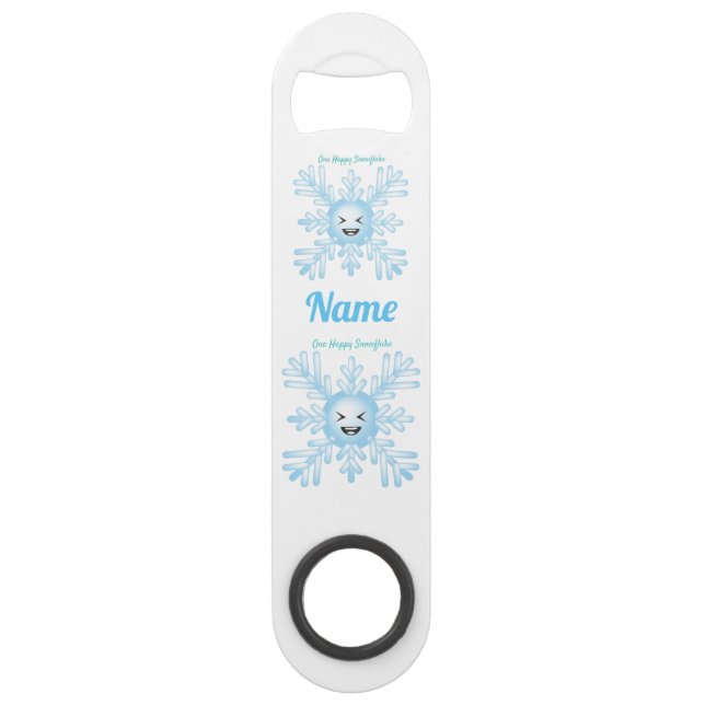 Happy Snowflake Emoticon Thunder_Cove Speed Flaschenöffner (Vorderseite)