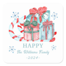 Happy Snowflake Geschenke Square Sticker