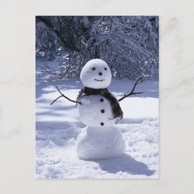 HAPPY SNOWMAN 3 POSTKARTE (Vorderseite)