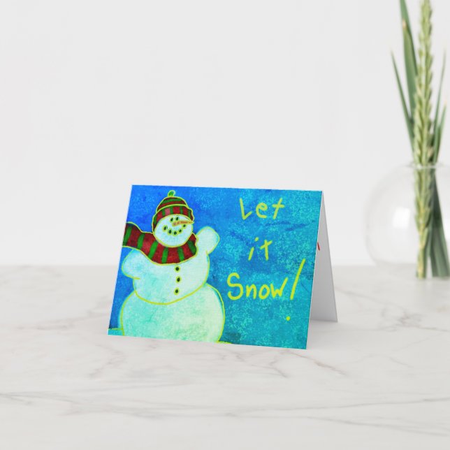 Happy Snowman Abstrakt Art Karte (Vorderseite)