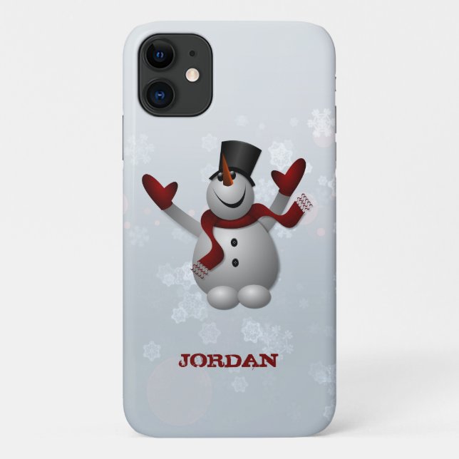 Happy Snowman Case-Mate iPhone Hülle (Rückseite)