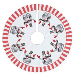 Happy Snowman Christmas Cheer Polyester Weihnachtsbaumdecke
