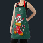 Happy Snowman Christmas Custom Mit Monogramm Schürze<br><div class="desc">Niedliche Snowman-Schürze,  während der Ferien um das Haus zu rocken,  um Ihre Lieblingskekse für Santa zu backen</div>
