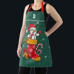 Happy Snowman Christmas Custom Mit Monogramm Schürze<br><div class="desc">Niedliche Snowman-Schürze,  während der Ferien um das Haus zu rocken,  um Ihre Lieblingskekse für Santa zu backen</div>