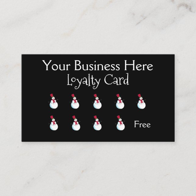 Happy Snowman Christmas Loyalty Treuekarte (Vorderseite)