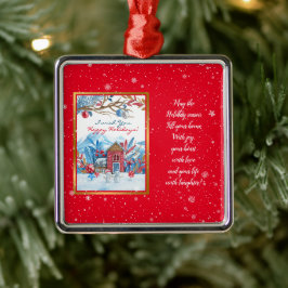 Happy Snowman Customize Ornament Aus Metall