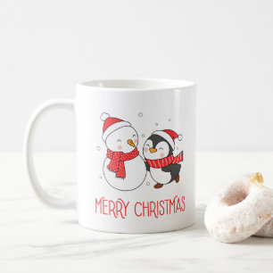 Happy Snowman et Penguin, Christmas Holiday Mug