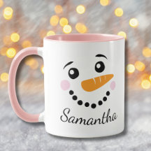 Happy Snowman Face Personalisierter Name Weihnacht