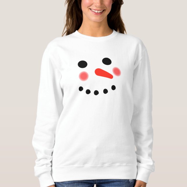 Happy Snowman Face Sweatshirt (Vorderseite)
