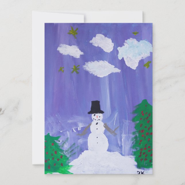 Happy Snowman Feiertagskarte (Vorderseite)