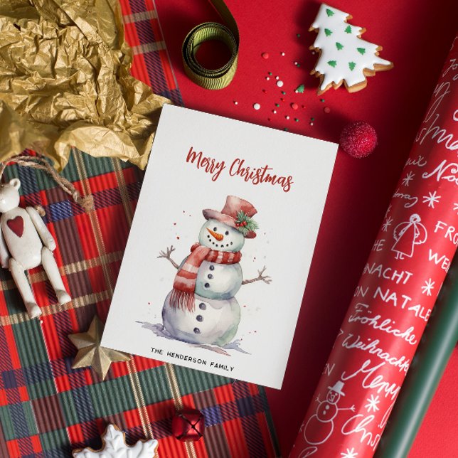 Happy Snowman Frohe Weihnachten Custom Familiennam (Von Creator hochgeladen)