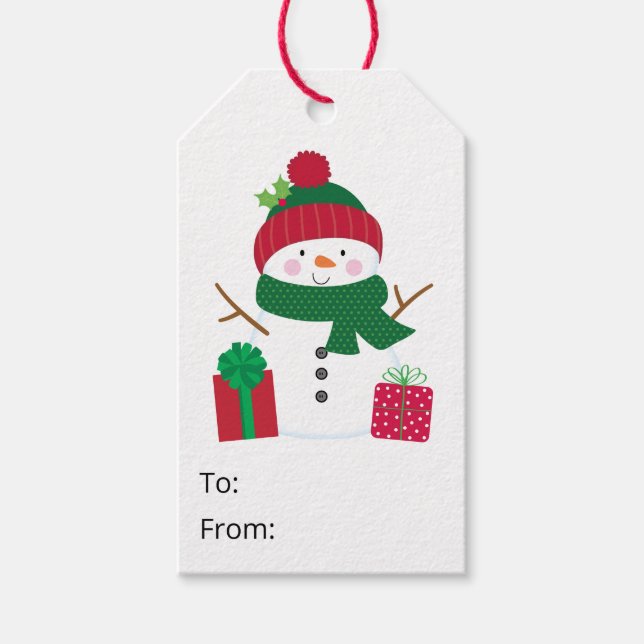Happy Snowman Gift Tags Geschenkanhänger (Vorderseite)