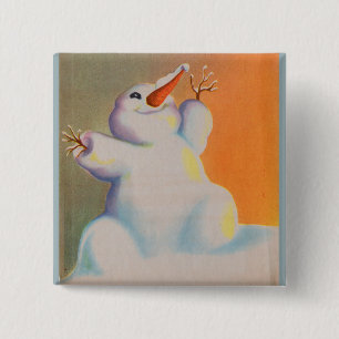 Happy Snowman grüßt den Morgen Button