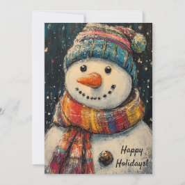 Happy Snowman Holiday Card Feiertagskarte