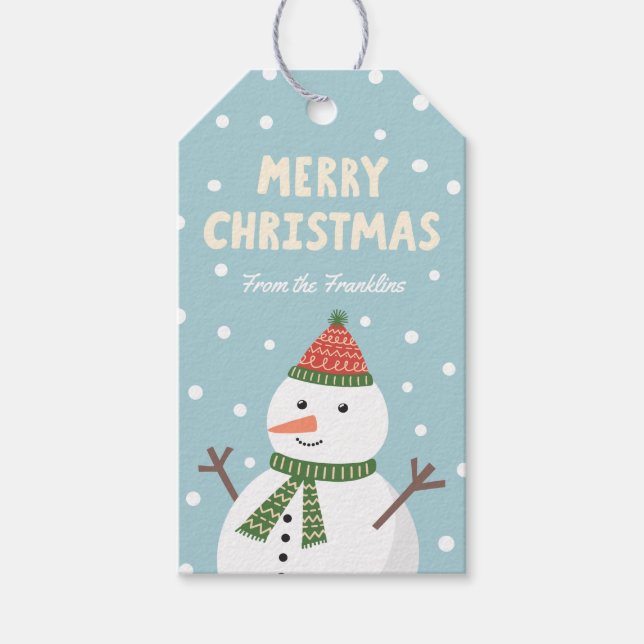 Happy Snowman Holiday Gift Tags Geschenkanhänger (Vorderseite)