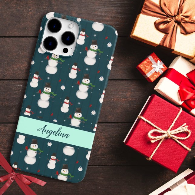 Happy Snowman Holiday iPhone / iPad Fall 16 Pro Max Hülle (Von Creator hochgeladen)