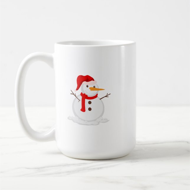 Happy Snowman in a Santa Hat Kaffeetasse (Links)