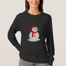 Happy Snowman in a Santa Hat T-Shirt