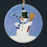 Happy Snowman Keramik Ornament<br><div class="desc">Happy Snowman</div>