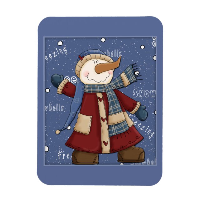 Happy Snowman Magnet (Vertikal)