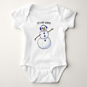 Happy Snowman Mein erster Winter Baby Strampler