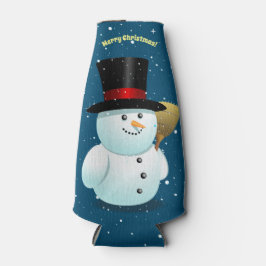 Happy Snowman mit Top Felt Hat Flaschenkühler