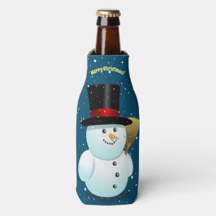 Happy Snowman mit Top Felt Hat Flaschenkühler
