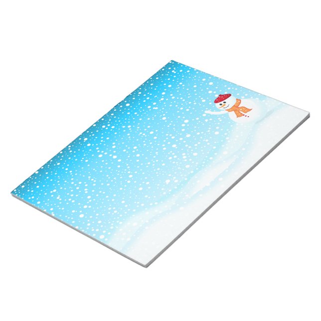 Happy Snowman Notepad Notizblock (angewinkelt)
