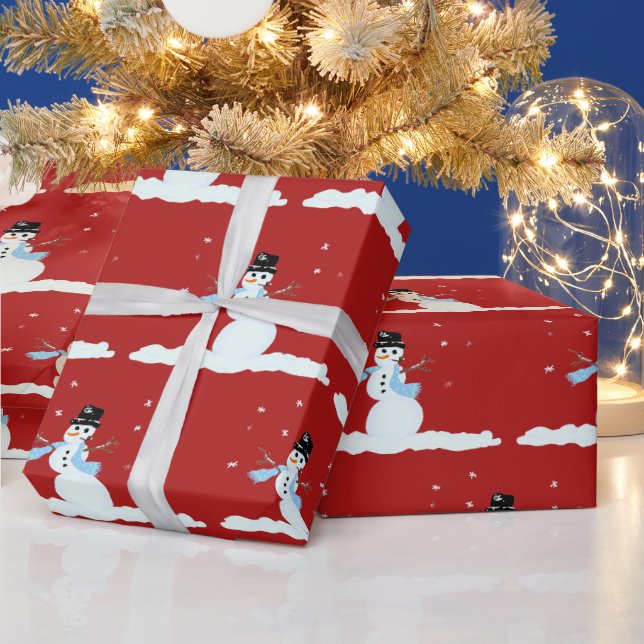Happy Snowman Pattern Weihnachten Winter Geschenkpapier (Feiertage)