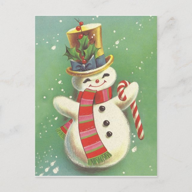 Happy Snowman Postkarte (Vorderseite)