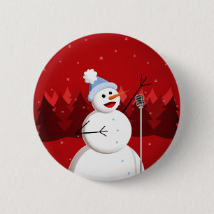 Happy Snowman Snowman Musical Weihnachten Button