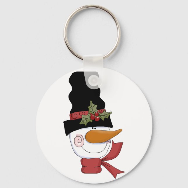 Happy Snowman Tshirts und Geschenke Schlüsselanhänger (Vorderseite)
