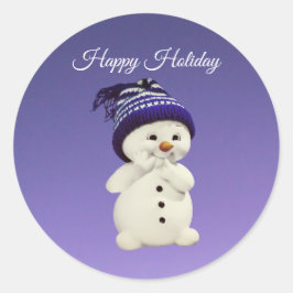 Happy Snowman, Urlaub Runder Aufkleber