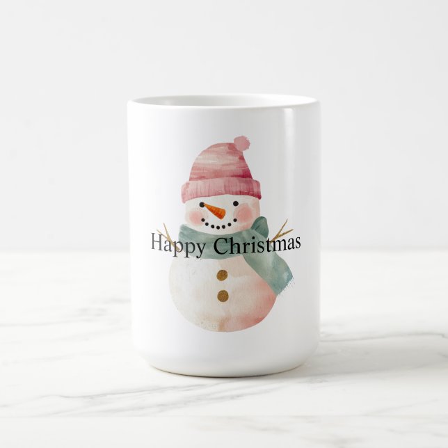 Happy Snowman Weihnachten Kaffeetasse (Mittel)