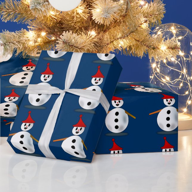 Happy Snowman Wrapping Paper Geschenkpapier (Feiertage)
