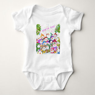 Happy Snowmans Christmas Baby Bodysuit Strampler