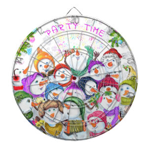 Happy Snowmans Christmas Dart Board Dartscheibe