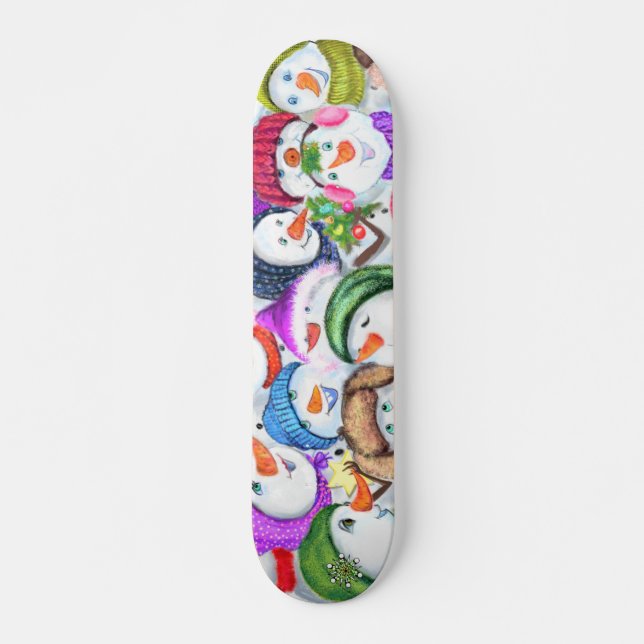 Happy Snowmans Christmas Skateboard (Devant)