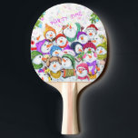 Happy Snowmans Frohe Weihnachten Ping Pong Paddle Tischtennis Schläger<br><div class="desc">Happy Snowmans Frohe Weihnachts-Party Funny Zeichnend Cartoon Snowman Celebration - Wählen / Fügen Sie Ihre einzigartige Text / Schriftart / Farbe - Make Your Special Gift - Neu vergrössern und verschieben oder entfernen und fügen Sie Elemente / Bild mit Anpassungs-Tool! - Zeichn und Design von MIGNED. Sie können meine Designs...</div>
