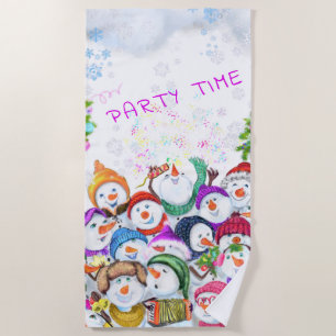 Happy Snowmans Frohe Weihnachts Beach Handtuch Par
