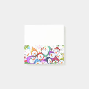 Happy Snowmans Frohe Weihnachts-Party Funny Zeichn Post-it Klebezettel