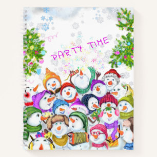 Happy Snowmans Frohe Weihnachts-Party-Notebook Notizbuch