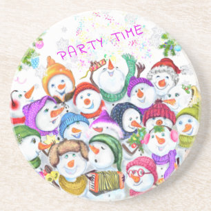 Happy Snowmans Weihnachts-Party Funny Untersetzer