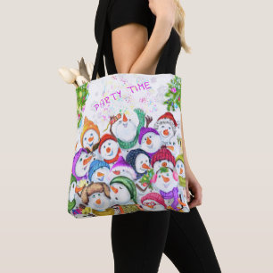 Happy Snowmans Weihnachts Party Tote Beutel Gesche Tasche